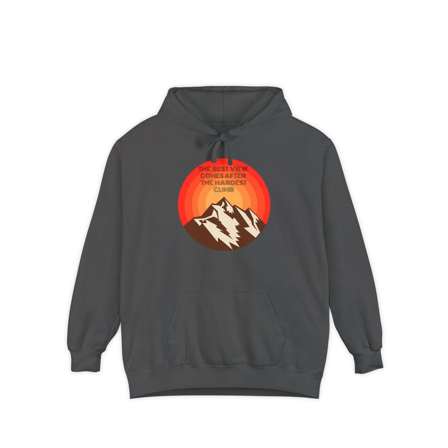 Adventure Awaits Hoodie - Unisex Garment-Dyed with Mountain Design