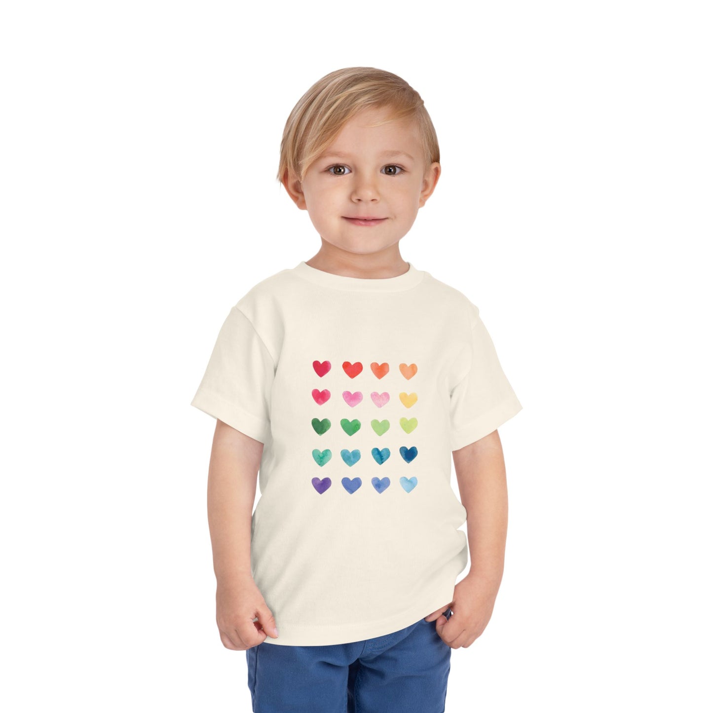 Watercolor Hearts Toddler Tee - Cute Kids T-Shirt for Celebrations
