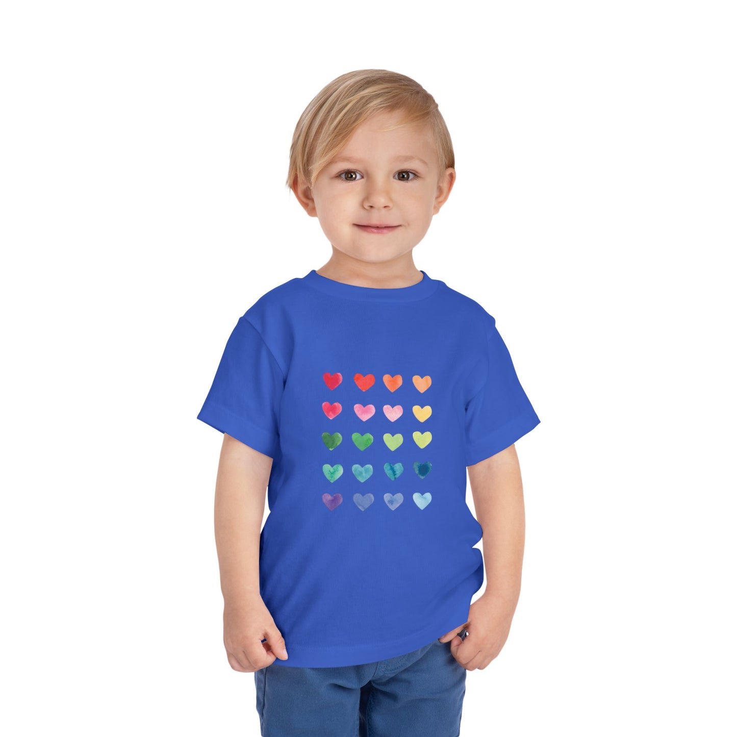 Watercolor Hearts Toddler Tee - Cute Kids T-Shirt for Celebrations