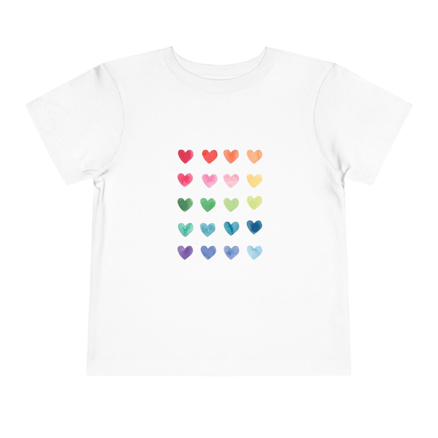 Watercolor Hearts Toddler Tee - Cute Kids T-Shirt for Celebrations