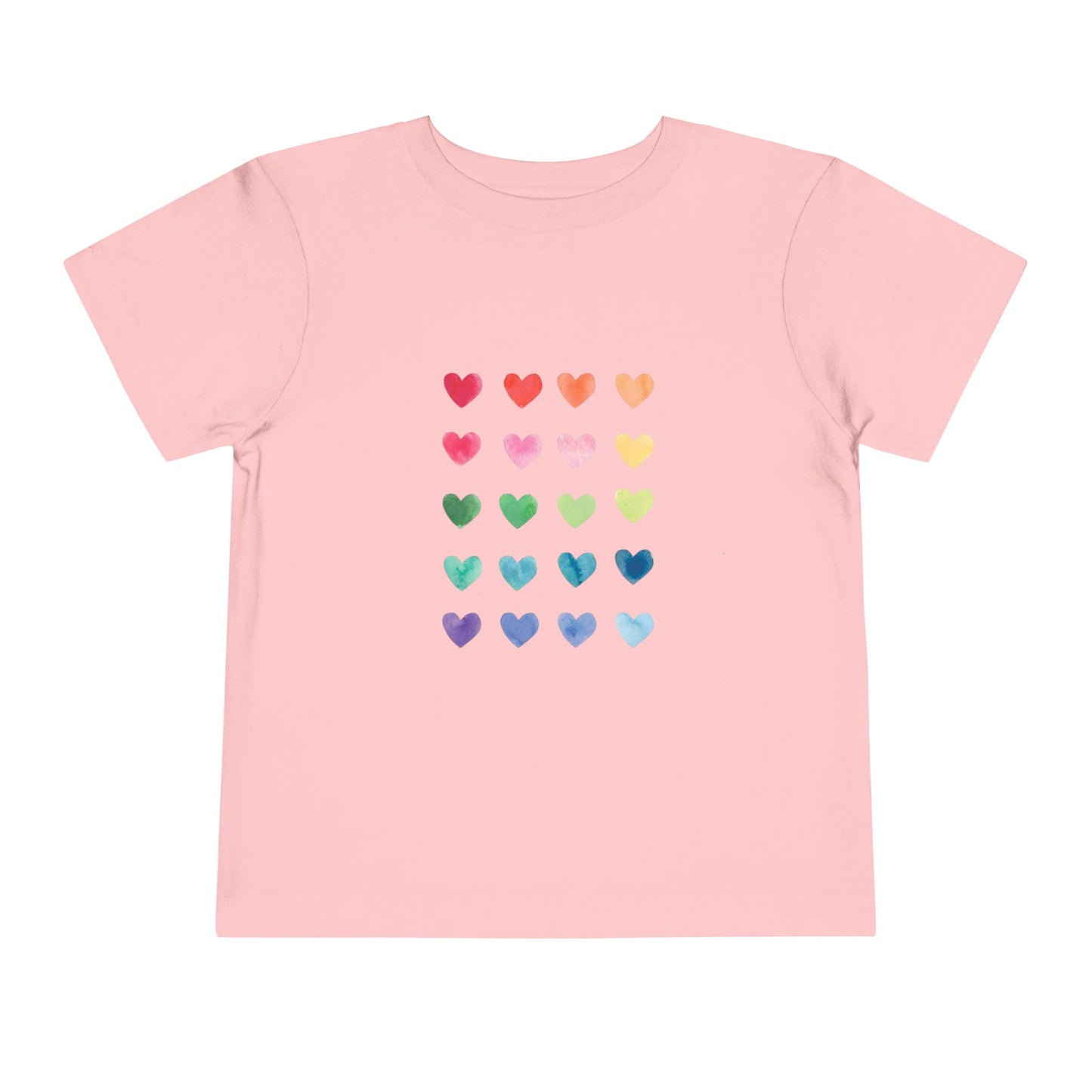 Watercolor Hearts Toddler Tee - Cute Kids T-Shirt for Celebrations
