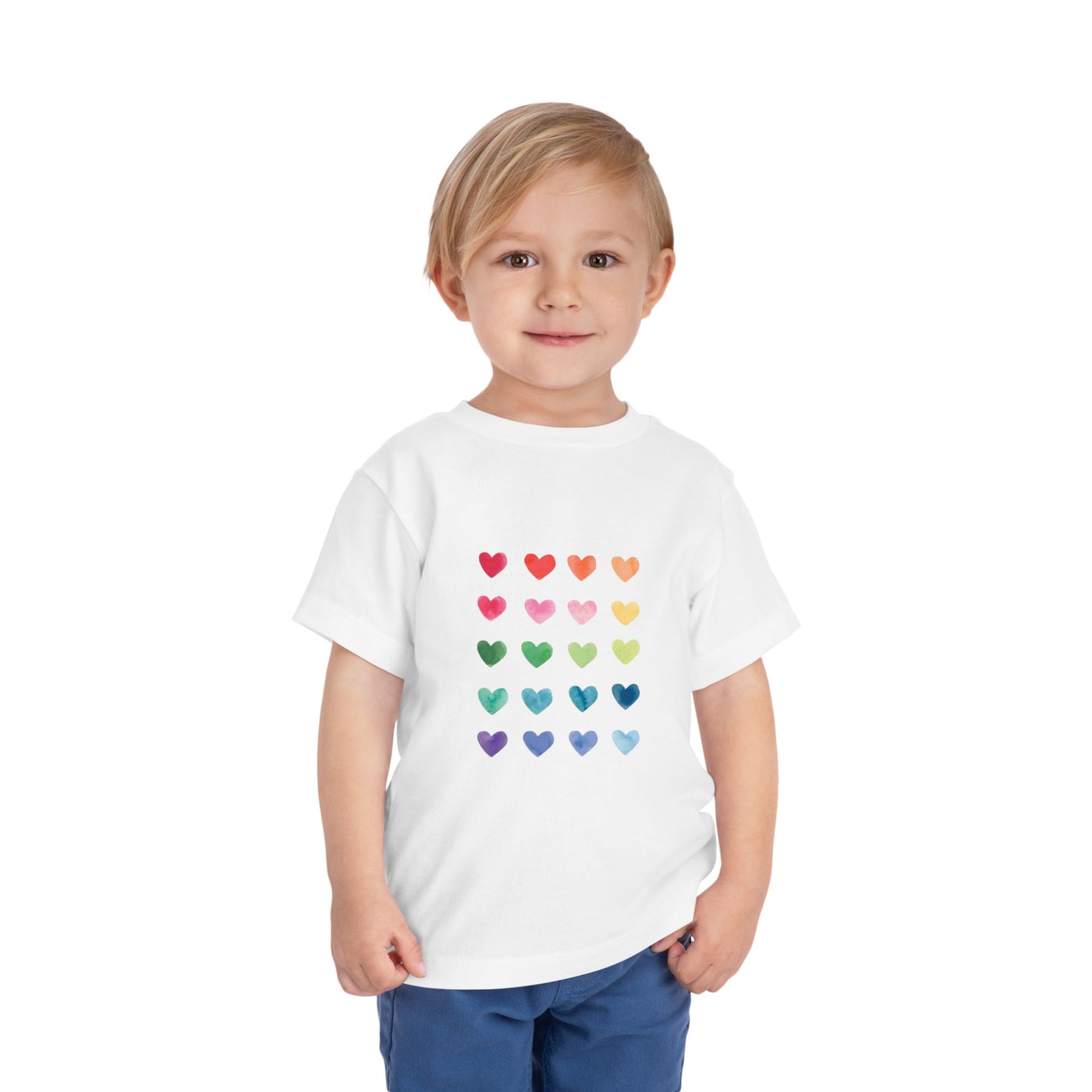 Watercolor Hearts Toddler Tee - Cute Kids T-Shirt for Celebrations
