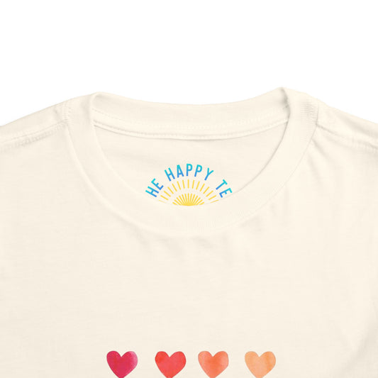 Watercolor Hearts Toddler Tee - Cute Kids T-Shirt for Celebrations