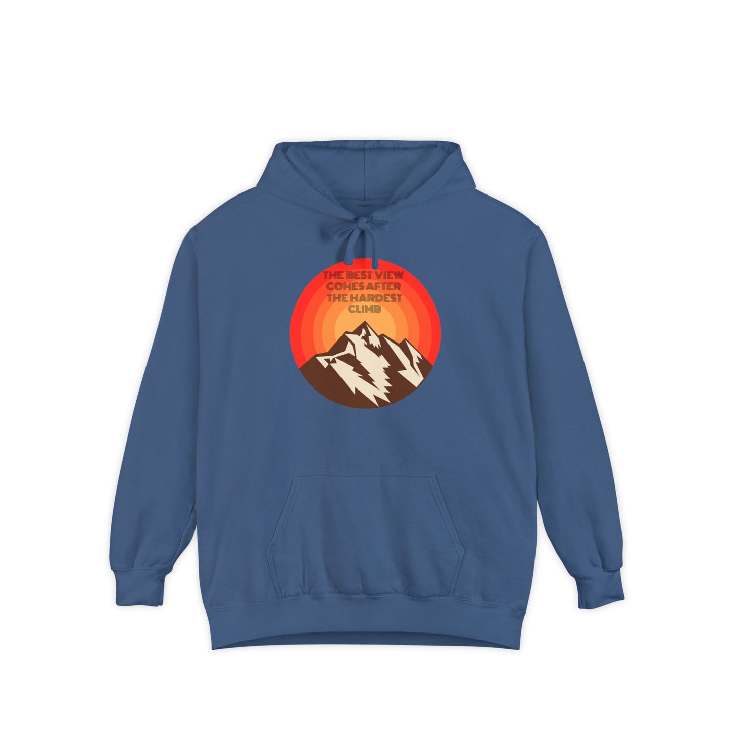 Adventure Awaits Hoodie - Unisex Garment-Dyed with Mountain Design